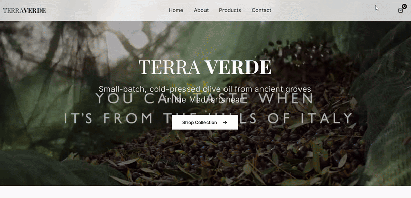 Terra Verde - Olive Oil Brand Website